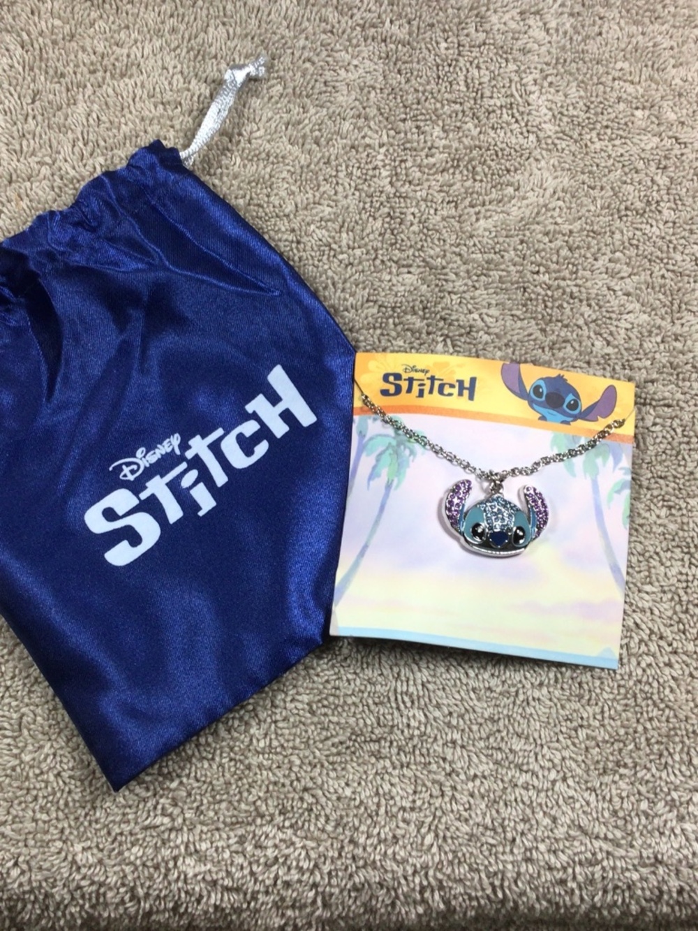 Disney Lilo and Stitch Fashion Stitch Pave Pendant Necklace